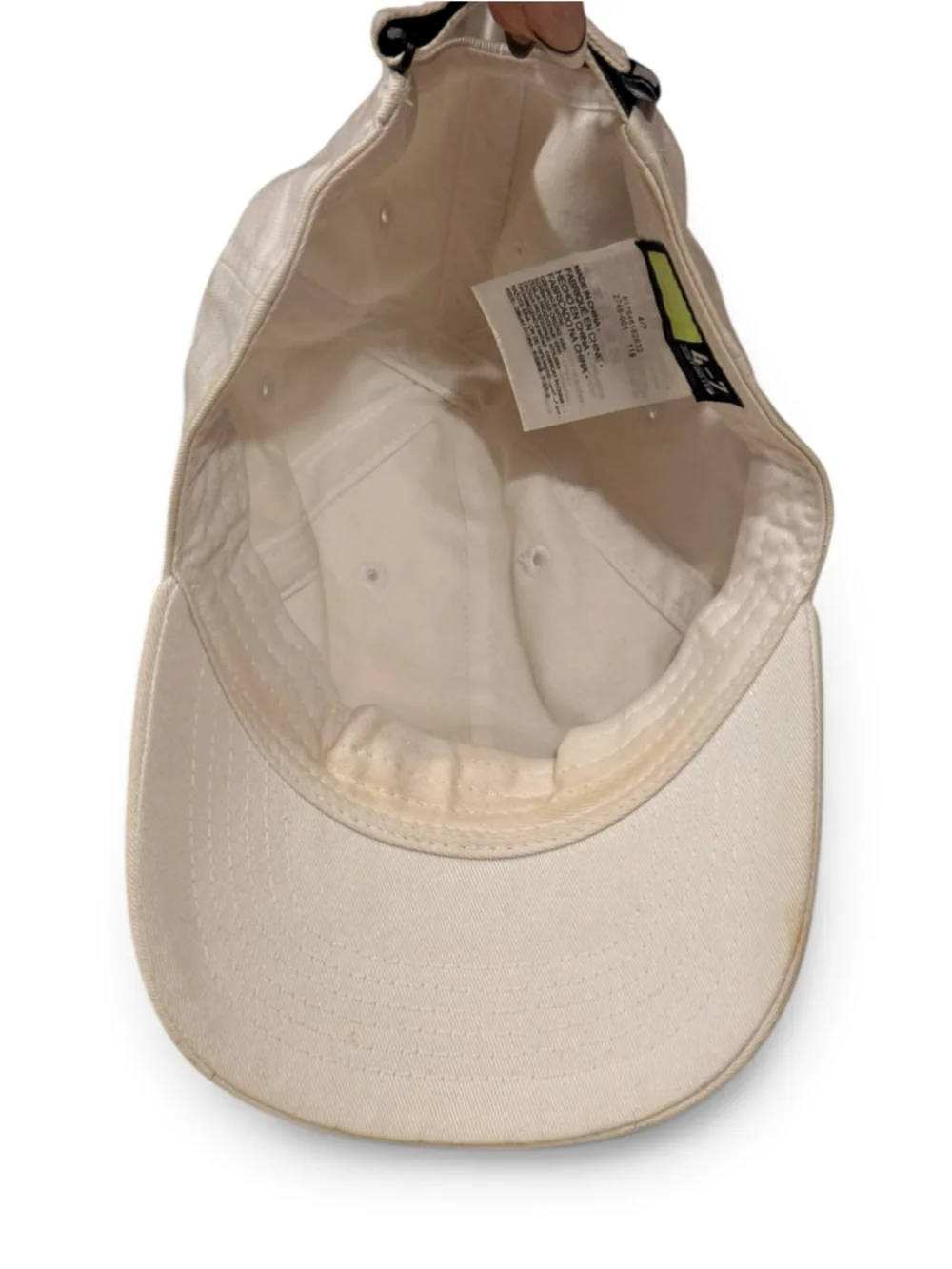 Vtg Nike 4-7 Just Do It White Strapback Hat Sneaker Patch Swoosh 100% Cotton Cap